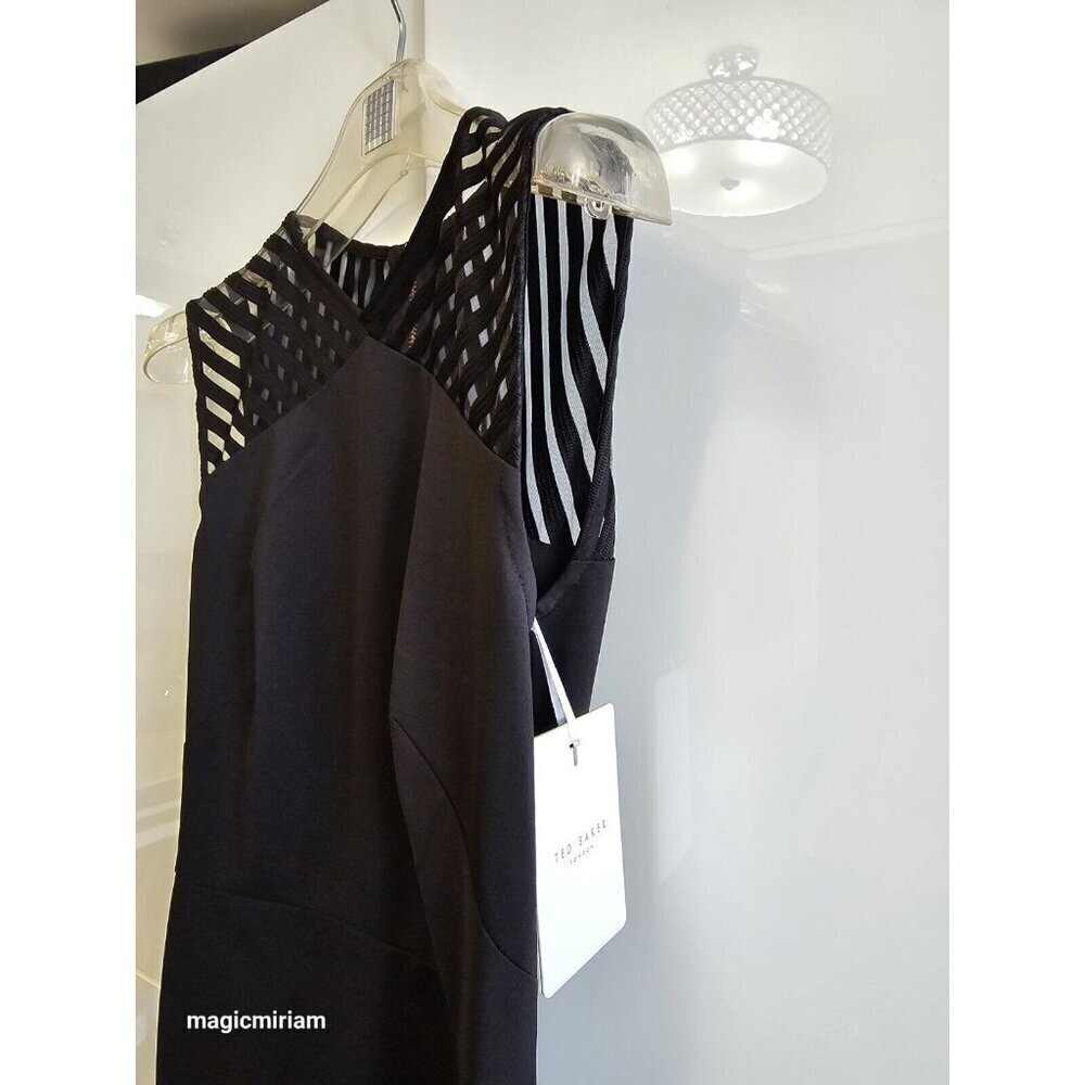 BNWT TED BAKER LONDON LUCETTE MESH DETAIL BODYCON DRESS black - Picture 9 of 16